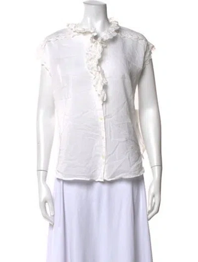 Pre-owned Nili Lotan Sleeveless Blouse In White