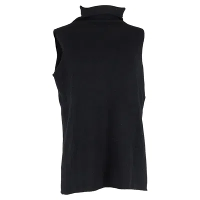 Nili Lotan Sleeveless Sweater Top In Black Wool
