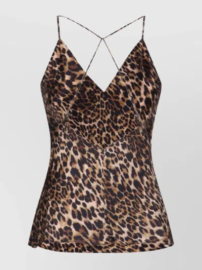 Nili Lotan Sleeveless Top Featuring Cross-back Design In Brown