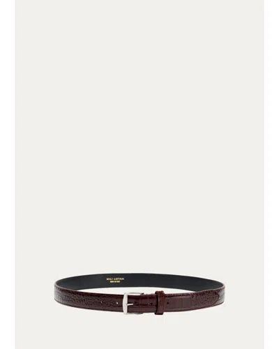Nili Lotan Sloane Lizard-embossed Leather Belt In Black