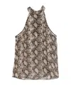 Nili Lotan Snake-pattern Halter-neck Top In Brown
