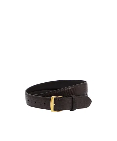 Nili Lotan Snake-effect Leather Belt In Brown