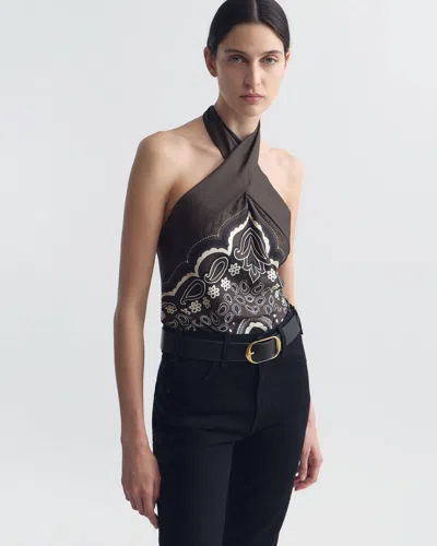 Nili Lotan Solal Silk Halterneck Top