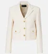 Nili Lotan Soren Gold-button Tweed Jacket In White