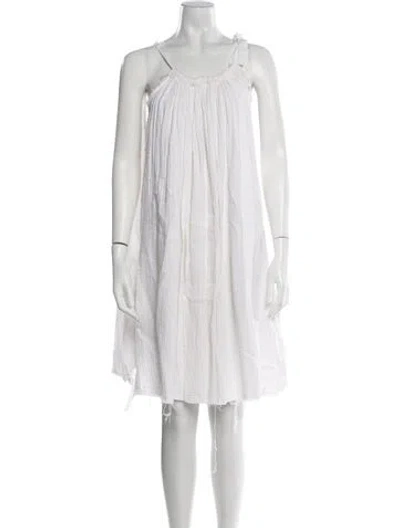 Pre-owned Nili Lotan Square Neckline Knee-length Dress In White