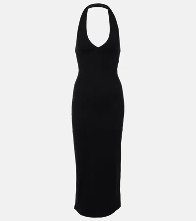 Nili Lotan Stevie Cotton Jersey Midi Dress In Black