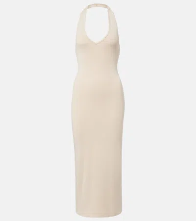 Nili Lotan Stevie Cotton Jersey Midi Dress In Brown