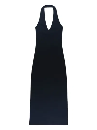 Nili Lotan Stevie Halter-neck Midi Dress In Black