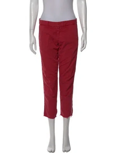 Pre-owned Nili Lotan Straight Leg Pants In Red