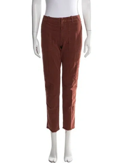 Pre-owned Nili Lotan Straight Leg Pants In Red