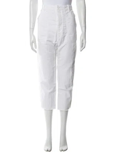Pre-owned Nili Lotan Straight Leg Pants In White