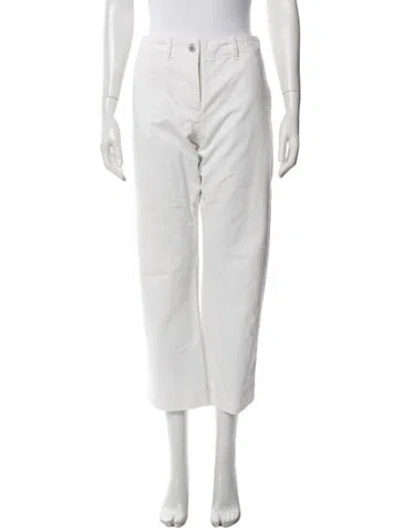 Pre-owned Nili Lotan Straight Leg Pants In White
