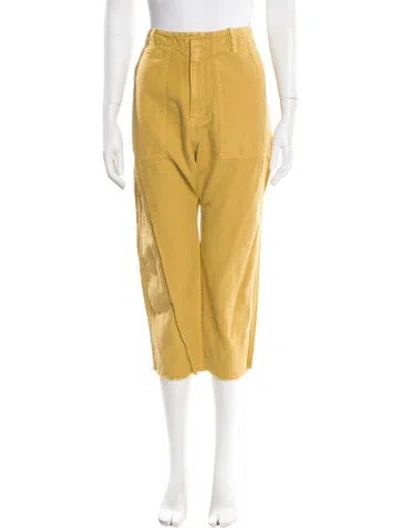 Pre-owned Nili Lotan Straight Leg Pants In Yellow