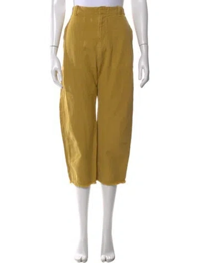 Pre-owned Nili Lotan Straight Leg Pants In Yellow