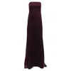Nili Lotan Strapless Maxi Gown Dress In Burgundy Silk In Red