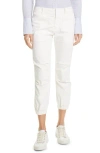 Nili Lotan Stretch Cotton Twill Crop Military Pants In Eggshell