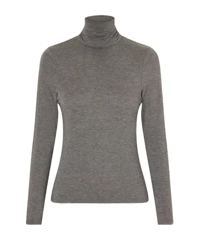 Nili Lotan Keria Stretch-jersey Turtleneck Top In Gray