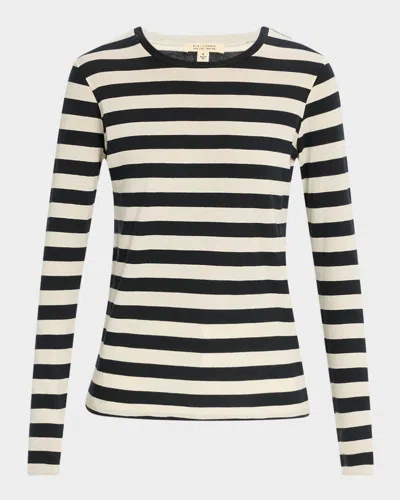 Nili Lotan Stripe Long Sleeve Shirt In Navy/ivory Stripe