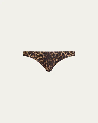 Nili Lotan Striped Bikini Bottoms In Brown