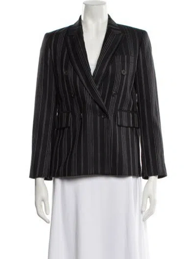 Pre-owned Nili Lotan Striped Blazer In Black