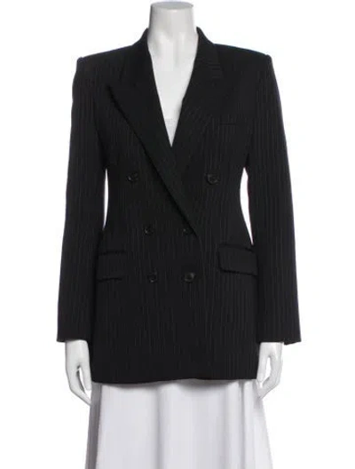 Pre-owned Nili Lotan Striped Blazer In Black