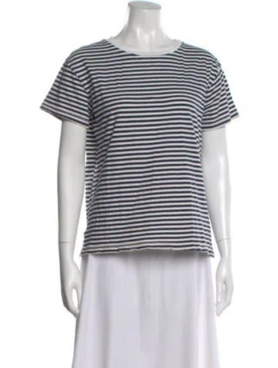 Pre-owned Nili Lotan Striped Crew Neck T-shirt In Blue