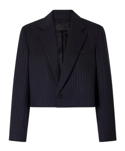 Nili Lotan Striped Cropped Blazer In Black