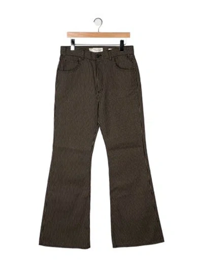 Pre-owned Nili Lotan Striped Flared Pants In Black