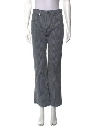 Pre-owned Nili Lotan Striped Flared Pants In Blue