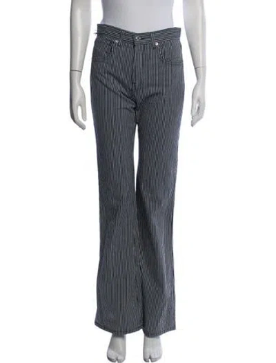 Pre-owned Nili Lotan Striped Flared Pants In Blue