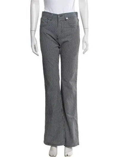 Pre-owned Nili Lotan Striped Flared Pants In Blue/white