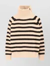 Nili Lotan Striped High Neck Knitwear With Ribbed Cuffs And Hem In Multi