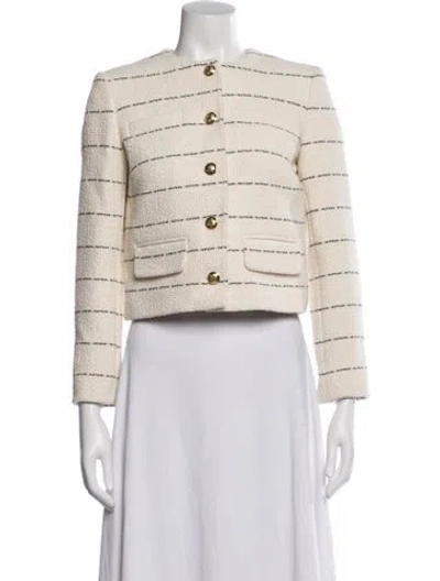 Pre-owned Nili Lotan Striped Jacket In White