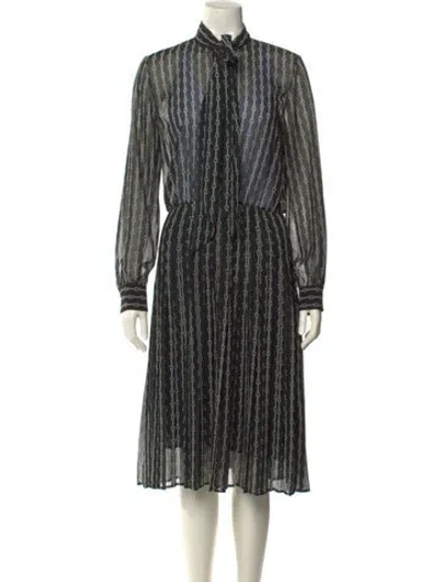 Pre-owned Nili Lotan Striped Midi Length Dress In Multi