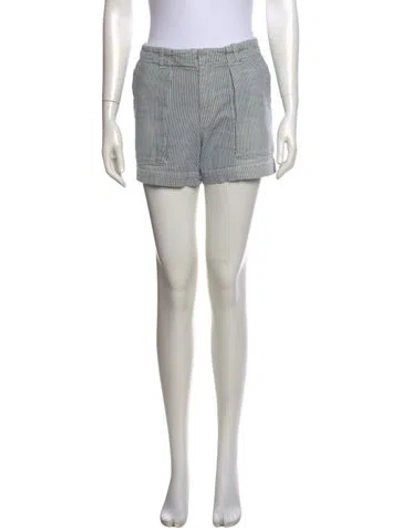 Pre-owned Nili Lotan Striped Mini Shorts In Blue