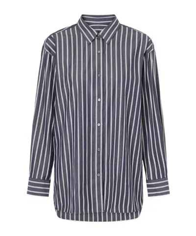 Nili Lotan Striped Shirt In Blue