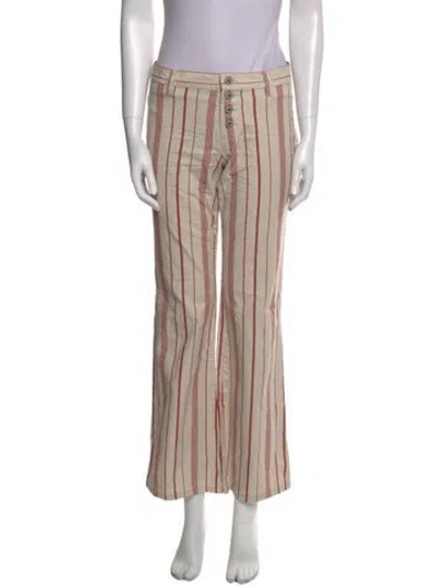 Pre-owned Nili Lotan Striped Wide Leg Pants In Neutral