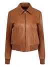 Nili Lotan Sue Leather Bomber Jacket In Brown