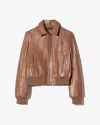 Nili Lotan Sue Leather Jacket In Brown