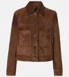 Nili Lotan Suede Jacket In Brown