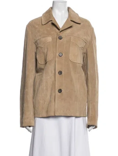 Pre-owned Nili Lotan Suede Jacket W/ Tags In Neutral