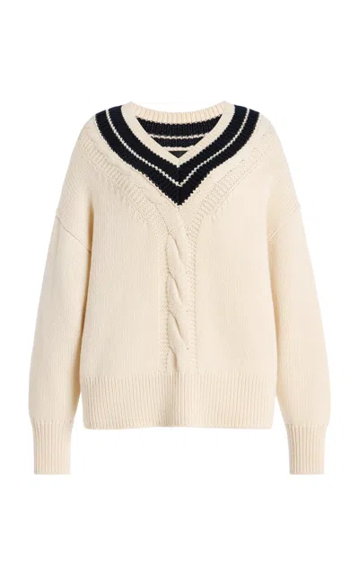 Nili Lotan Suneel Cotton-cashmere Sweater In White
