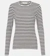 Nili Lotan Susana Striped Cotton Jersey T-shirt In Black