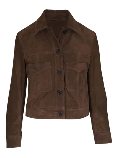 Nili Lotan Susannah Chest-pocket Button-up Jacket In Brown