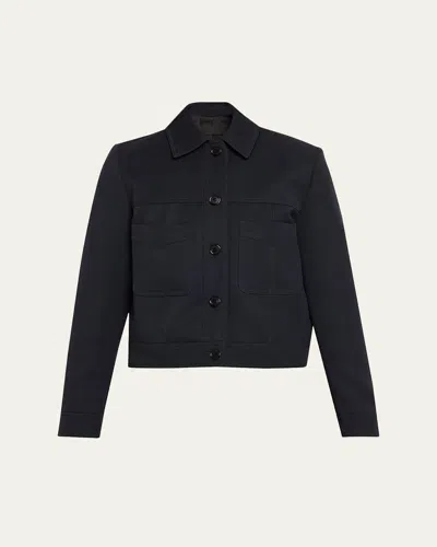 Nili Lotan Susannah Virgin Wool Cropped Jacket In Black