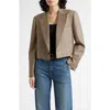 Nili Lotan Swan Plaid Single Breasted Wool Blazer In Neutral