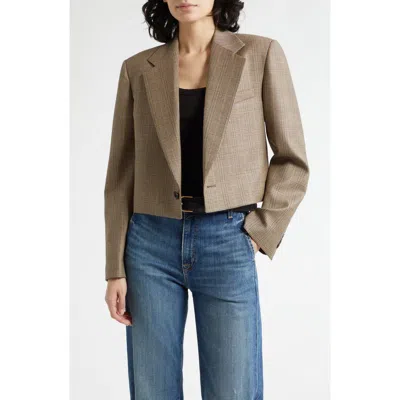 Nili Lotan Swan Plaid Single Breasted Wool Blazer In Neutral