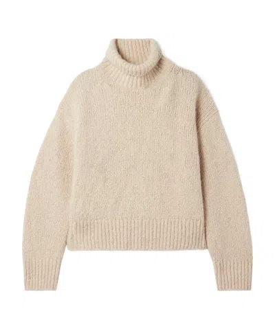 Nili Lotan Tabitha Cashmere And Silk-blend Turtleneck Sweater In Brown