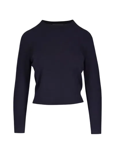 Nili Lotan Tamara Crew-neck Long-sleeve Sweater In Blue