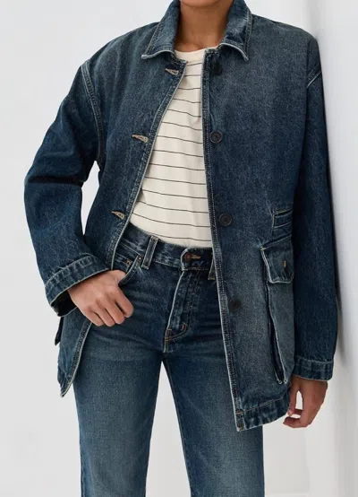 Nili Lotan Temperance Denim Parka In Simon Wash In Blue